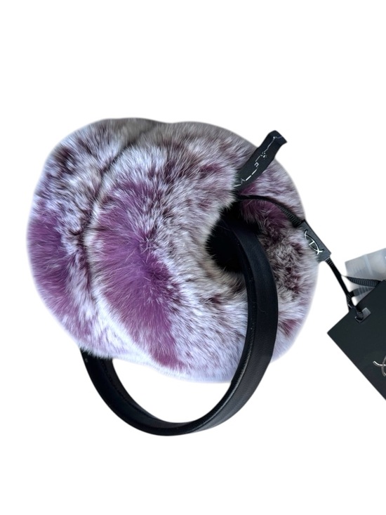 Danier Accessories - NWT Danier Carrie 100% Rex Rabbit Fur Sheep Leather Earmuffs Eggplant/White